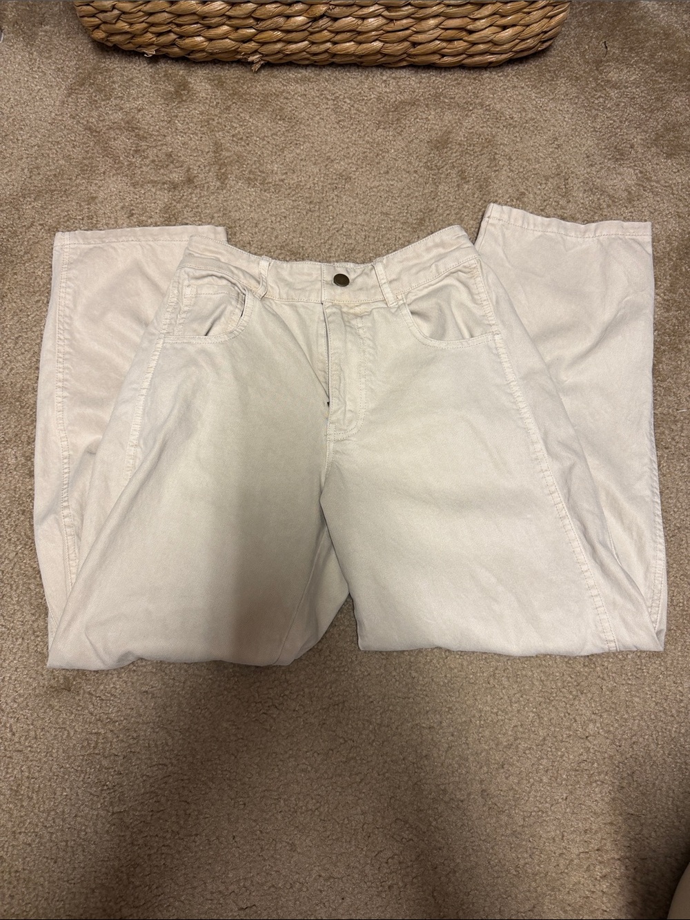 YFB cream barrel jeans